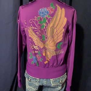 Coogi zip up jacket w/gorgeous studded back